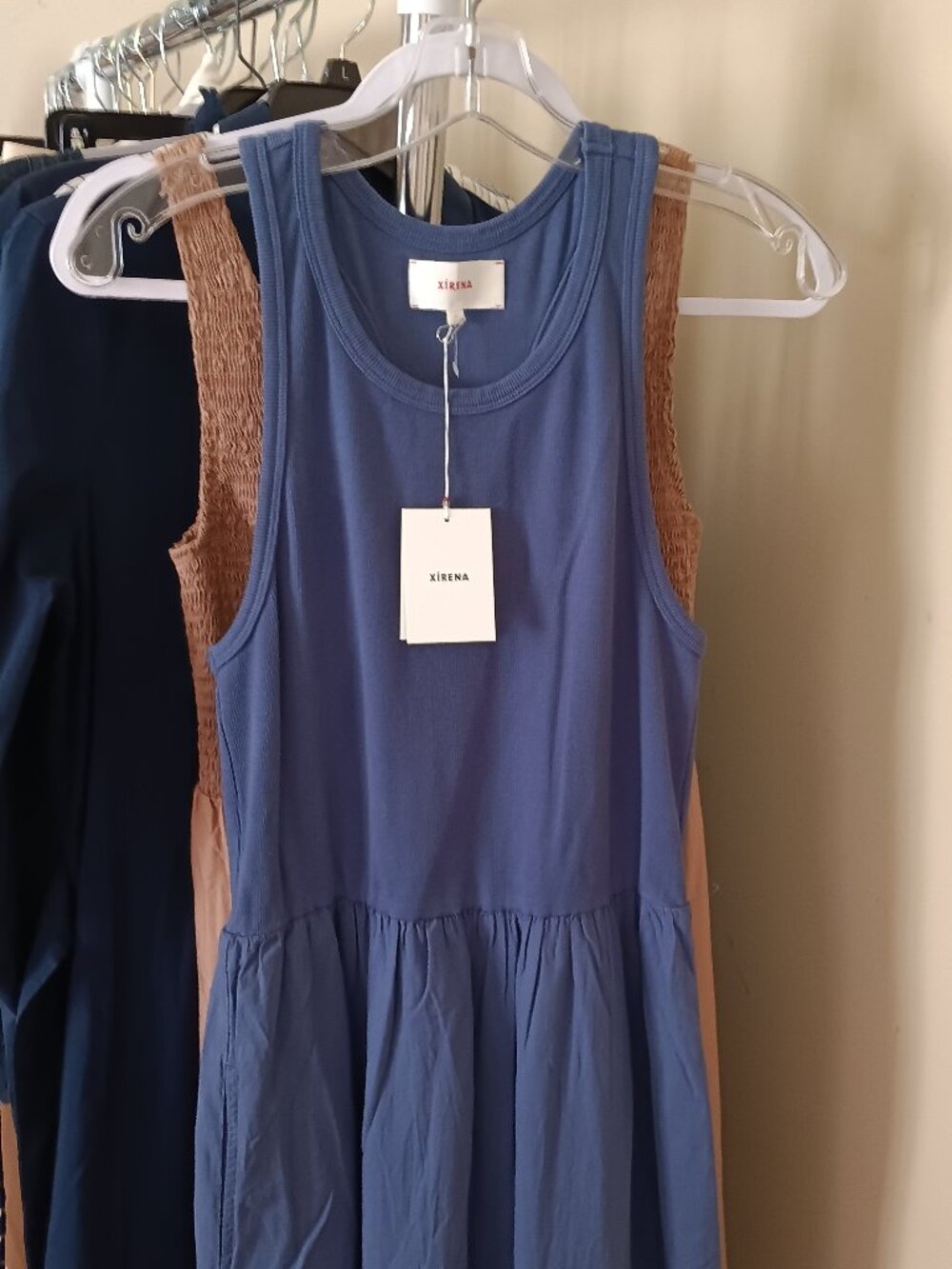 NWT XIRENA Flynn Tank Dress in Marlin Blue Cotton Maxi Size Large - Picture 3 of 15